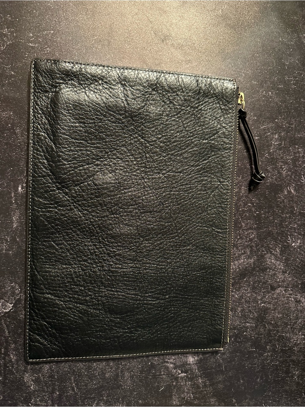 NWT Fossil Black Leather Zip Clutch Wristlet